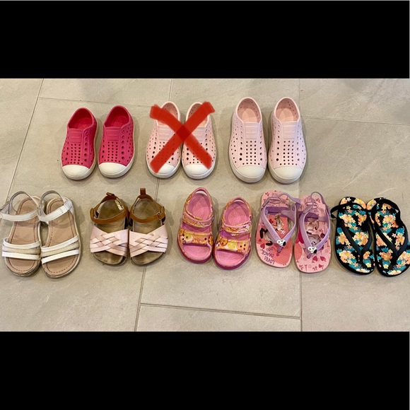 Bundle - 7 pairs of Toddler Sandals/Water Shoes (size C5-C11) - Picture 1 of 8